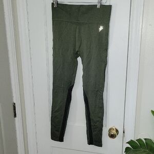 NWOT 0 To 5 Green and Black Mesh Panel High-Waisted Leggings